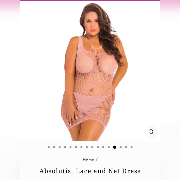 Millennial Pink Absolutist Lace and Net Dress in One Size (truly one size) - Picture 2 of 4